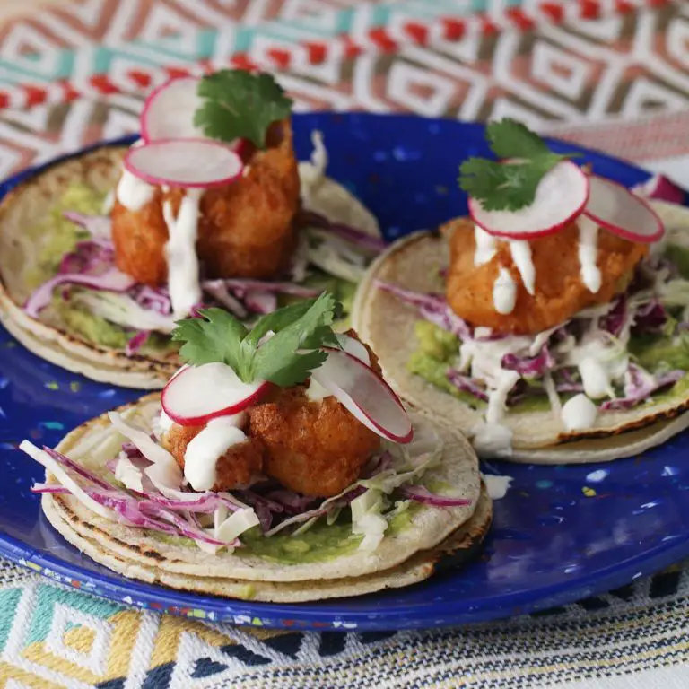 Beer Battered Shrimp Tacos