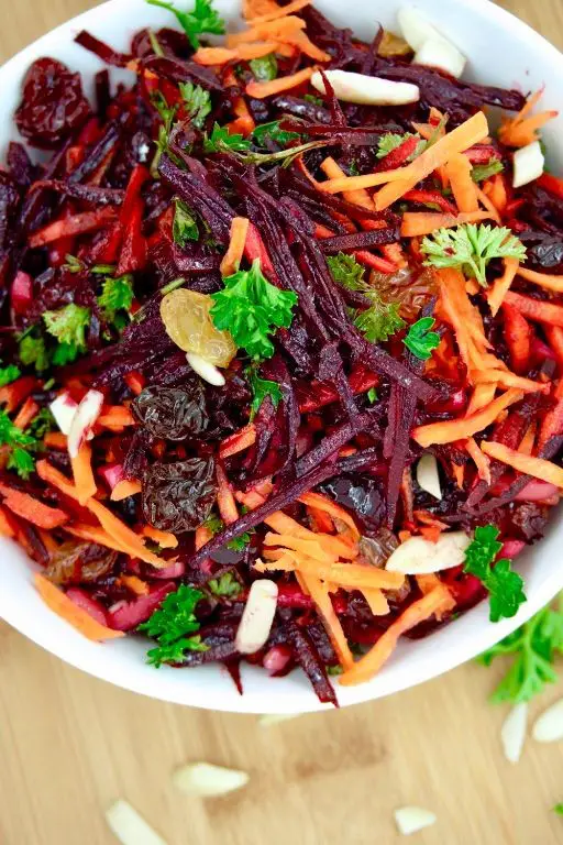 Beet Stem and Carrot Slaw