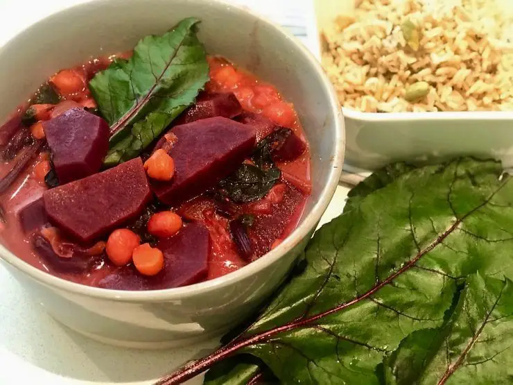 Beet Stem and Chickpea Curry
