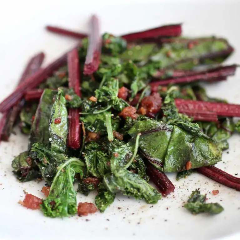 Beet Stem and Kale Stir-Fry