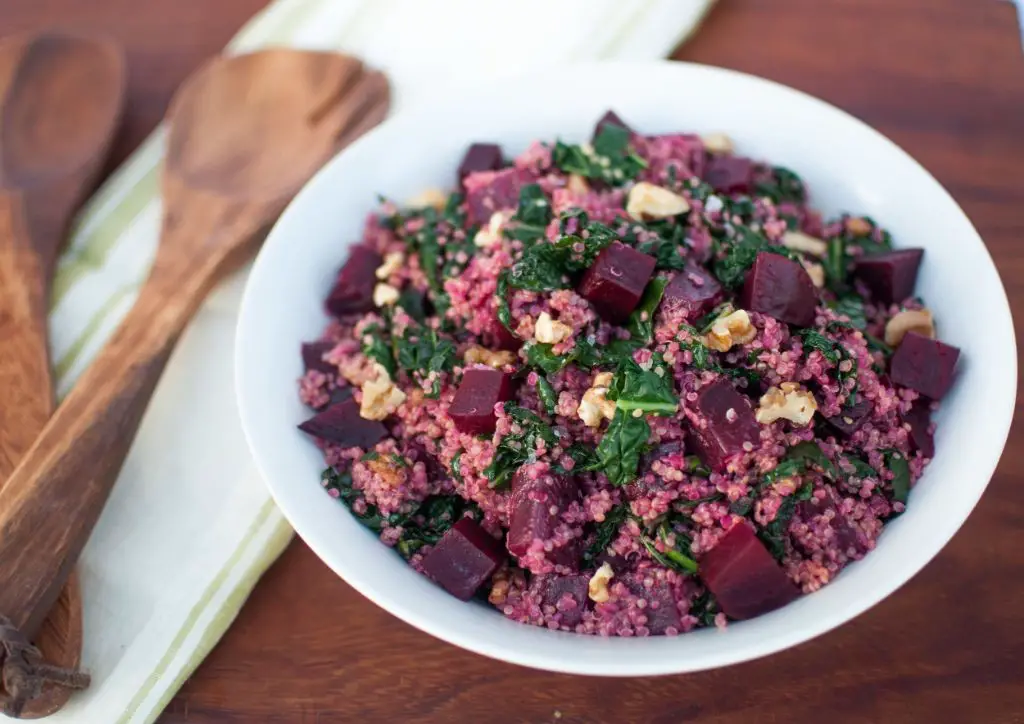 Beet Stem and Quinoa Salad