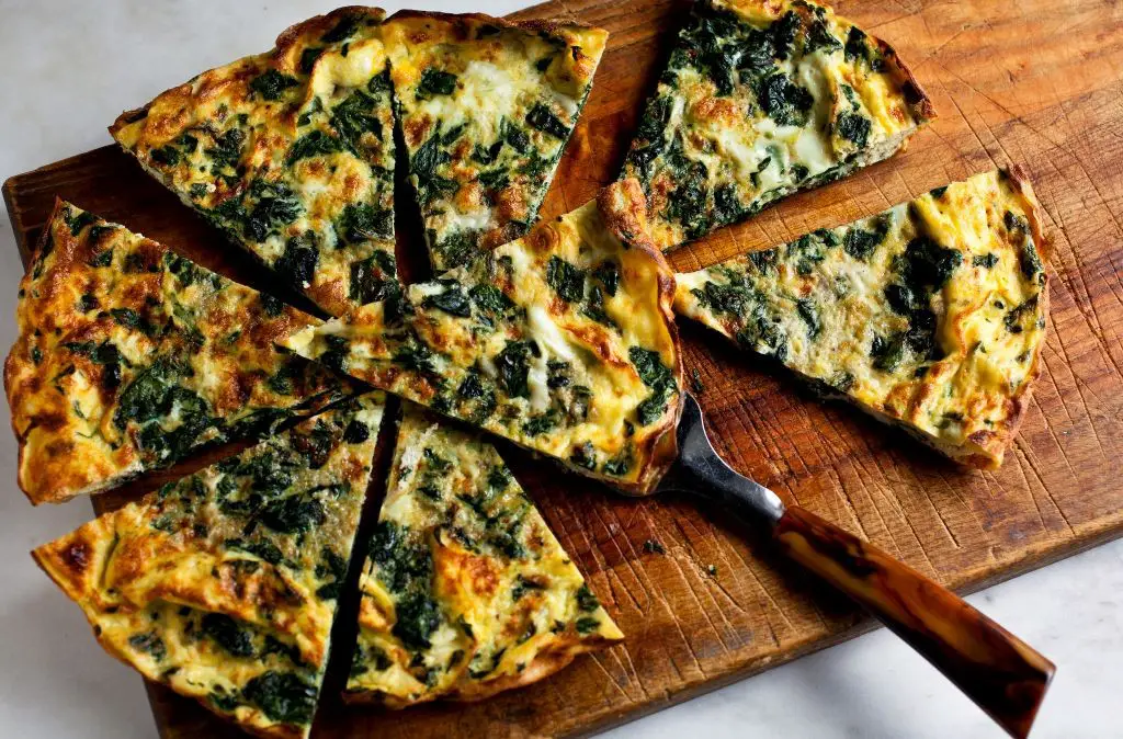 Beet Stem and Spinach Frittata