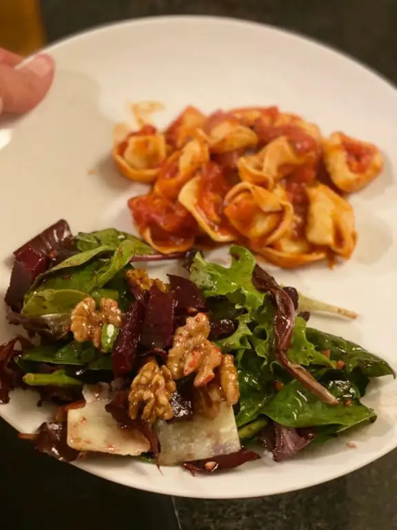 Beet and Tortellini Salad with Goat Cheese