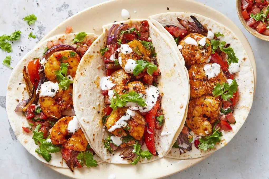 Bell Pepper and Shrimp Tacos