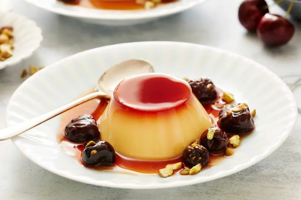 Berry Compote Topped Crème Caramel