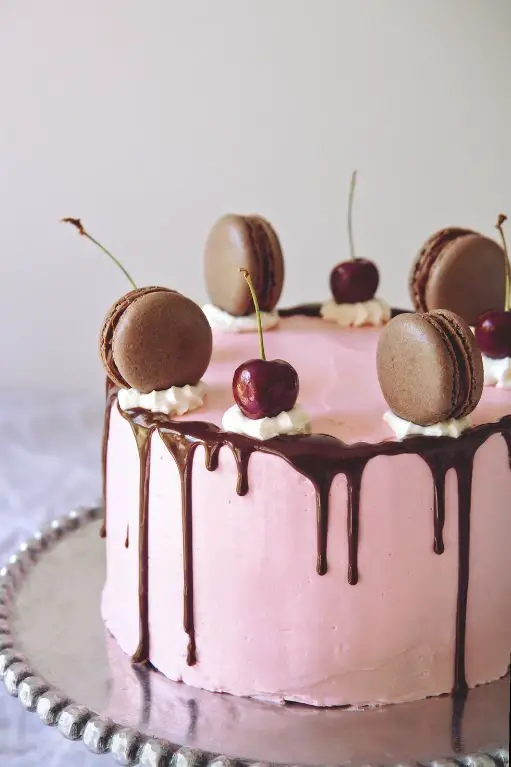 Black Forest Gateau Macarons with Ganache Center