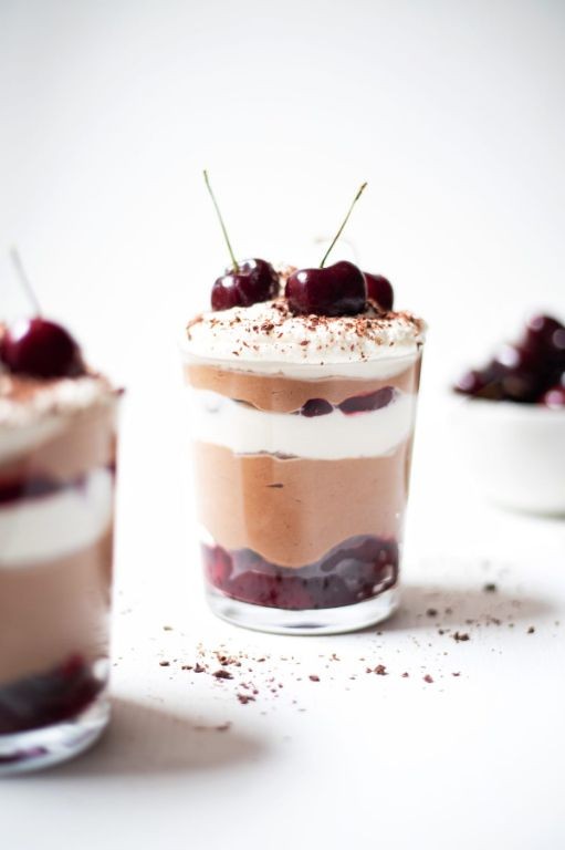 Black Forest Gateau Mousse with Cherry Compote