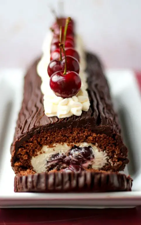 Black Forest Gateau Roll with Chocolate Ganache
