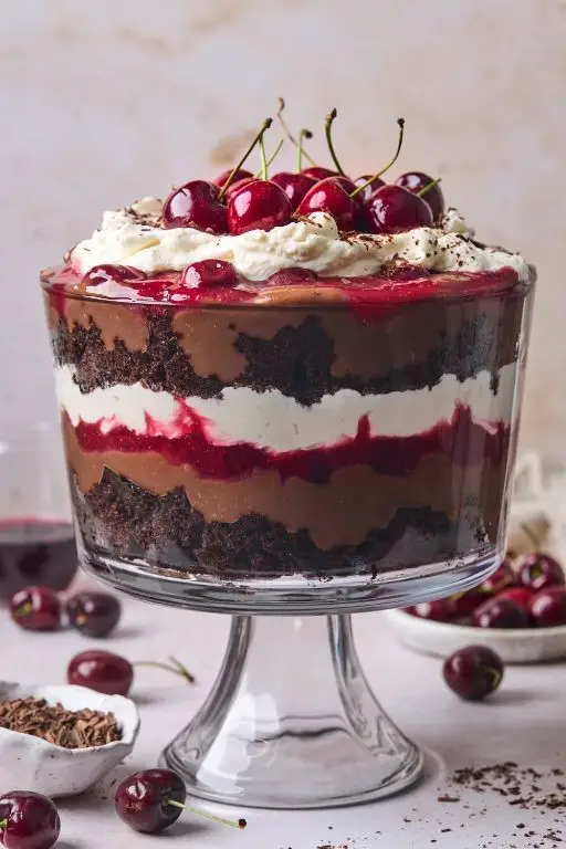 Black Forest Gateau Trifle with Chocolate Custard