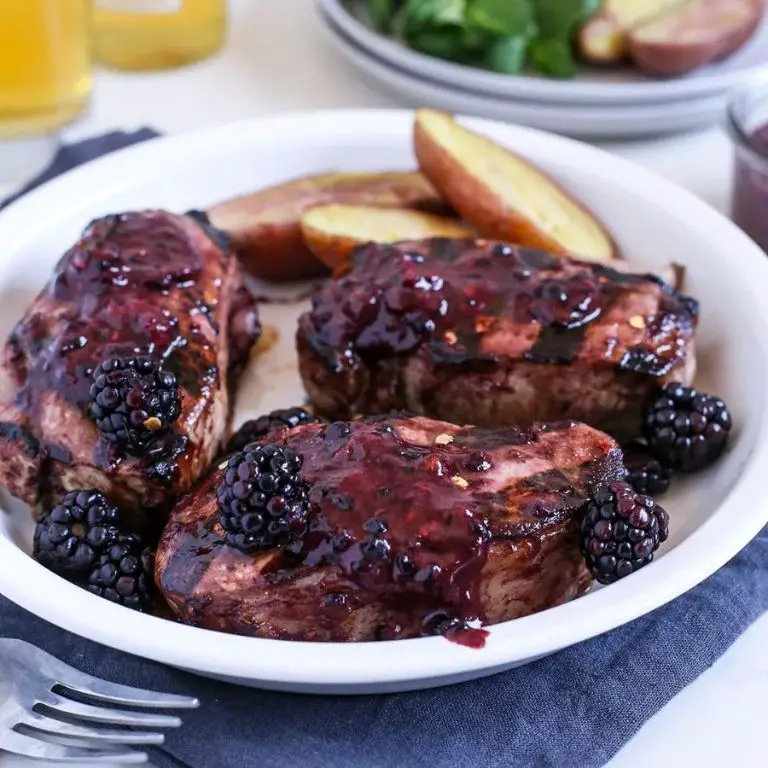 Blackberry Glazed Pork Chops