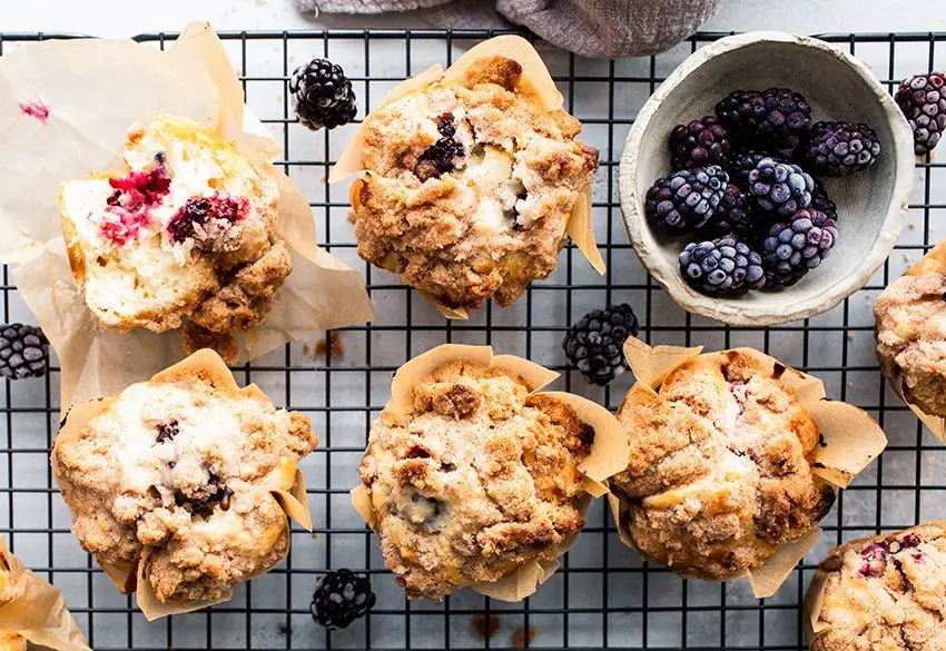 Blackberry Muffins with Streusel Topping