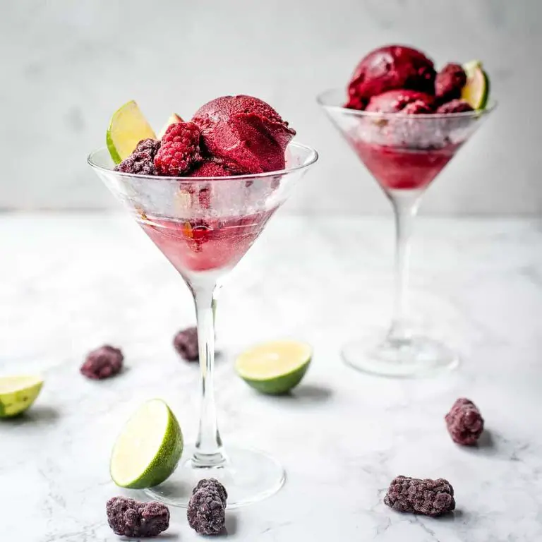 Blackberry Sorbet with Lime Zest