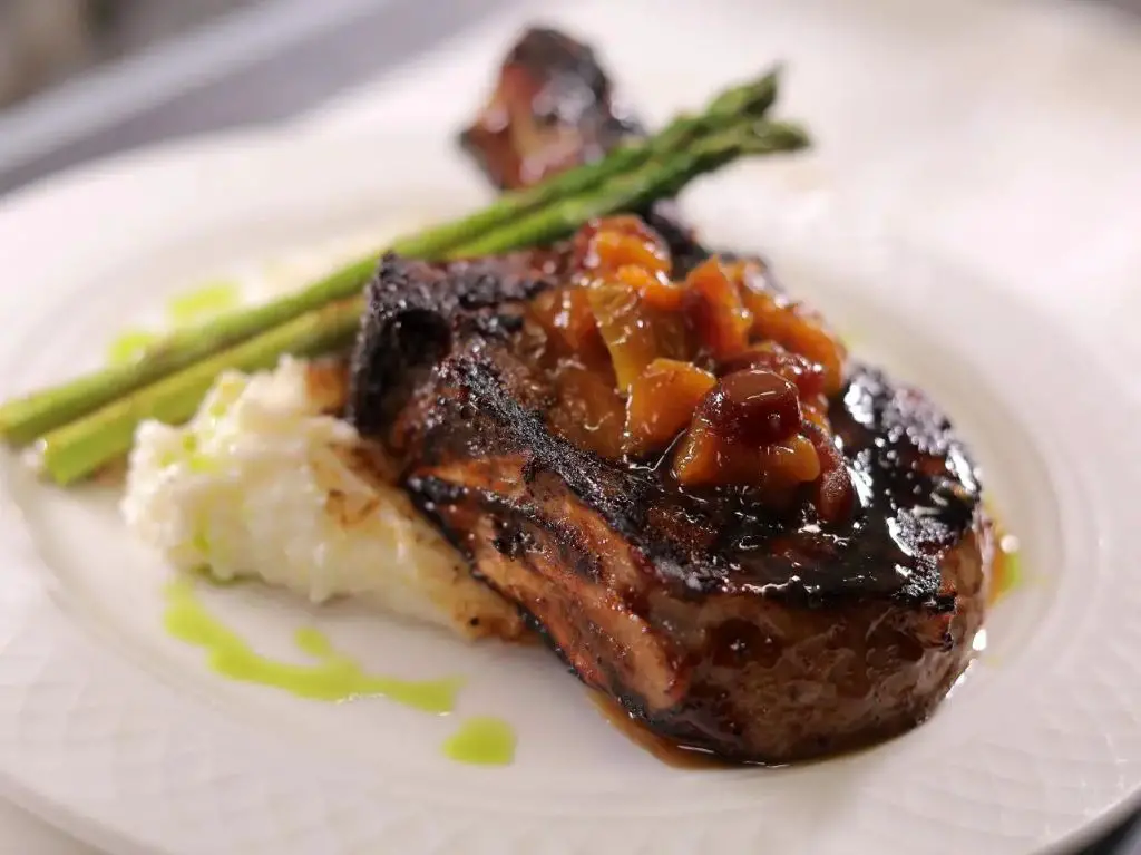 Blackstone Pork Chops with Bourbon BBQ Sauce