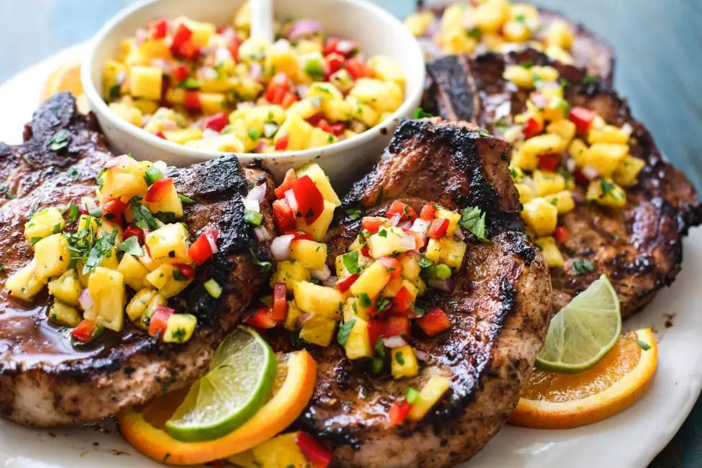 Blackstone Pork Chops with Pineapple Salsa