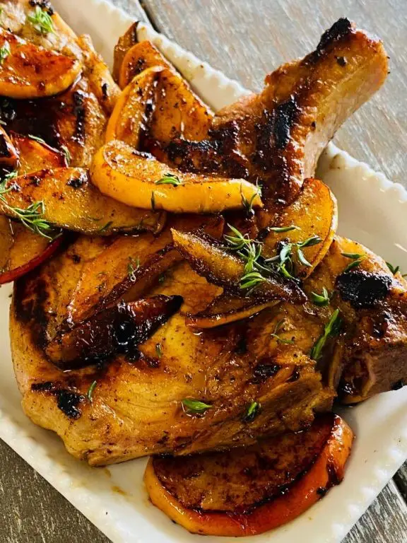 Blackstone Smoked Pork Chops with Apple Glaze