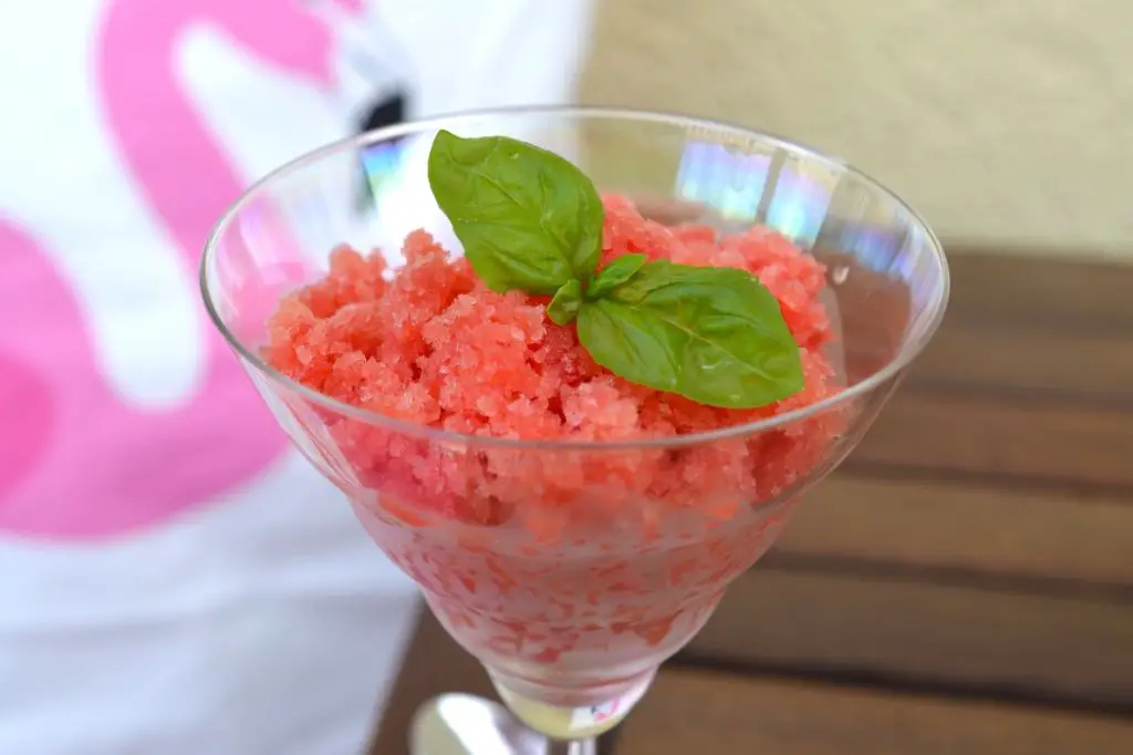 Blood Orange and Basil Granita