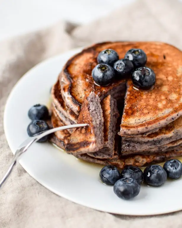Blueberry Almond Kodiak Cakes Pancakes