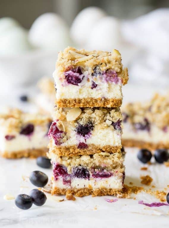 Blueberry Buckle Cheesecake Bars