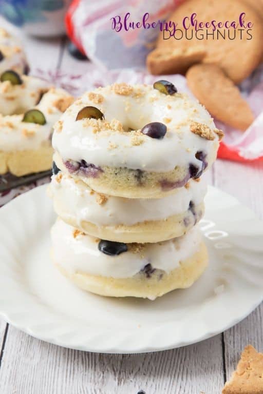 Blueberry Buckle Donuts with Cream Cheese Frosting