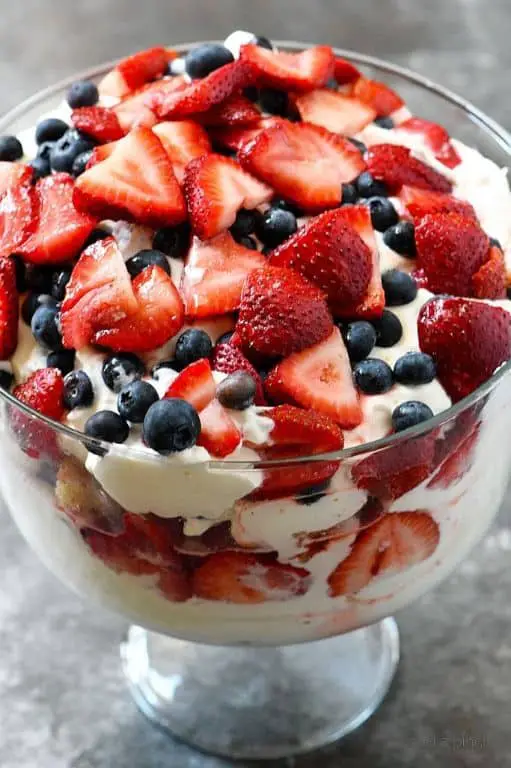 Blueberry Buckle Trifle with Whipped Cream