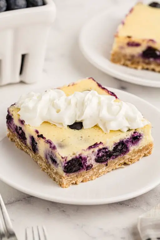 Blueberry Cheesecake Bars with Oatmeal Crust