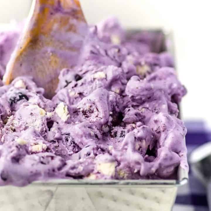 Blueberry Cheesecake Keto Ice Cream