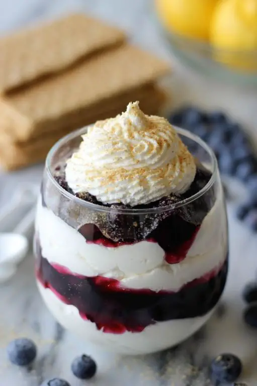 Blueberry Cheesecake Parfait with Whipped Cream