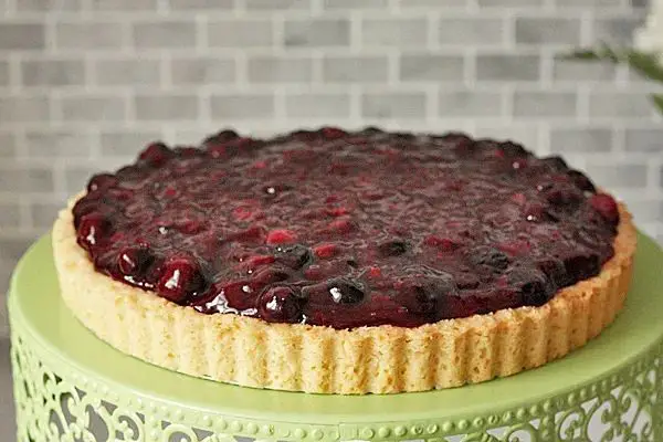 Blueberry Cheesecake Tart with Shortbread Crust