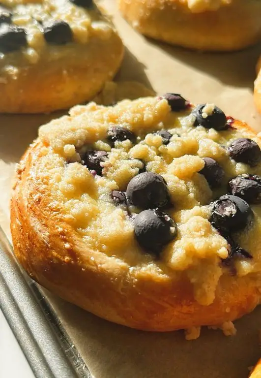 Blueberry Custard Buns with a Burst of Berries