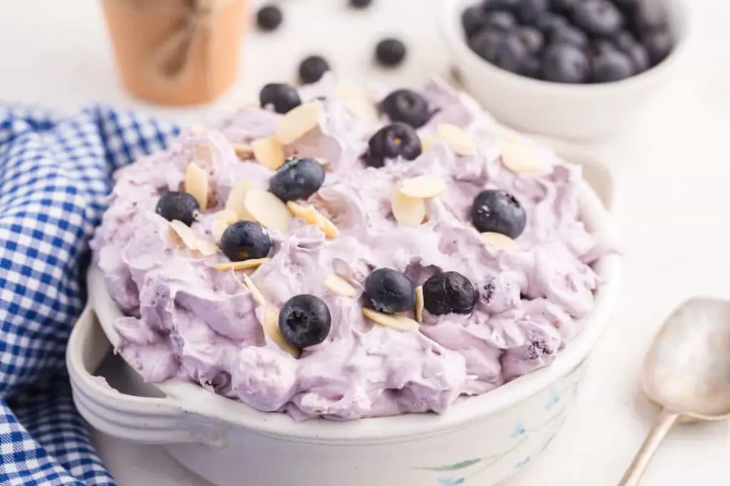Blueberry Fluff Salad with Vanilla Pudding
