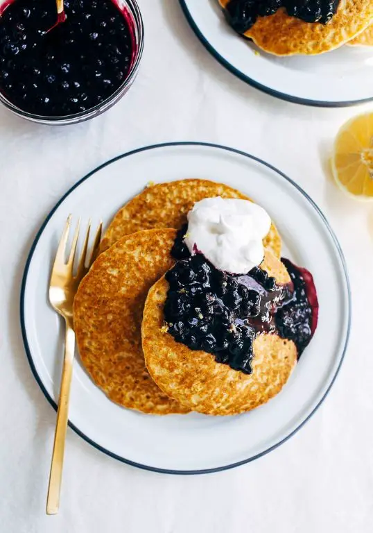 Blueberry Hoe Cakes with Lemon Glaze