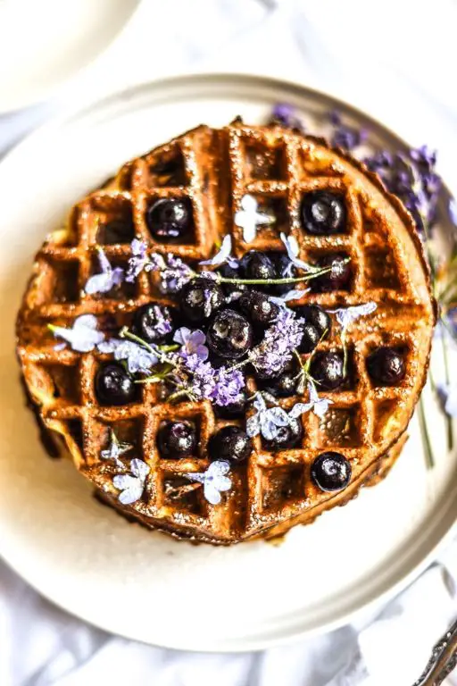 Blueberry Lavender Ice Cream Waffles