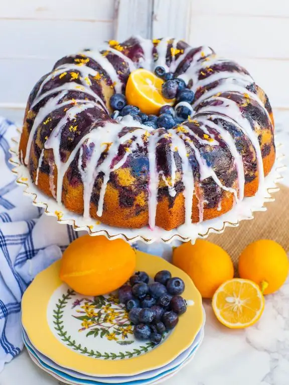 Blueberry Lemon Holiday Bundt Cake