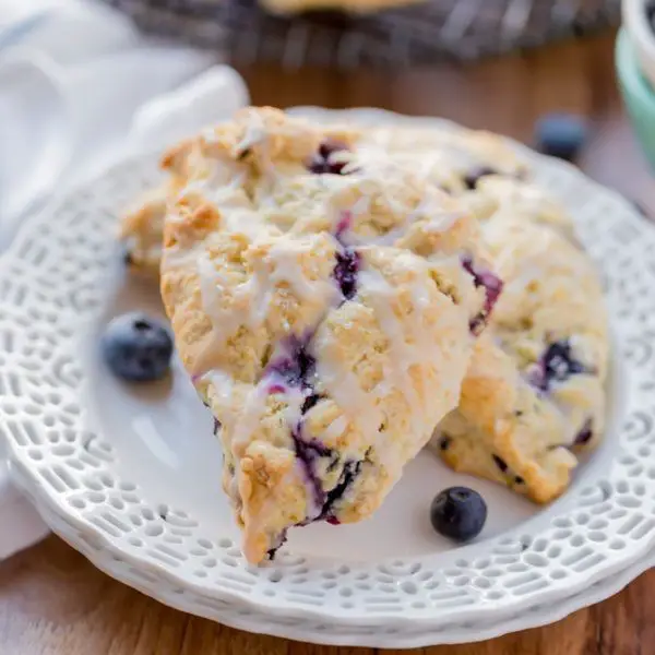 Blueberry Scones with Vanilla Glaze