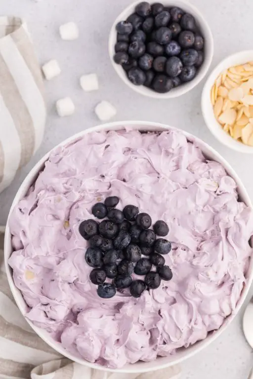 Blueberry Vanilla Fruit Salad with Cool Whip Frosting