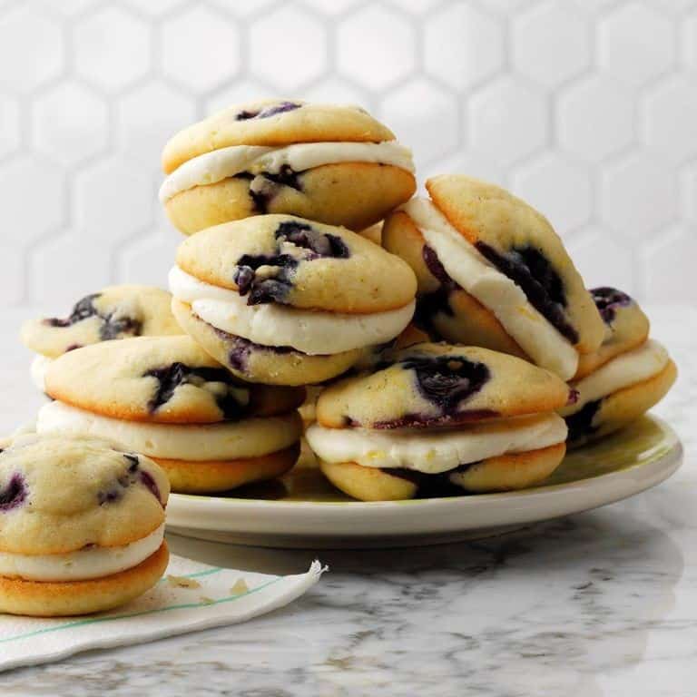 Blueberry Whoopie Pies with Lemon Glaze