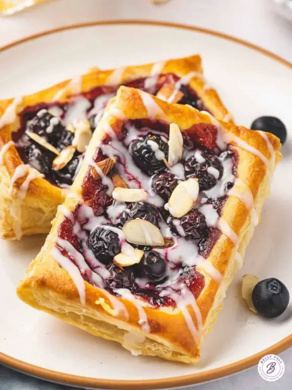 Blueberry and Lemon Glaze Puff Pastry Tarts