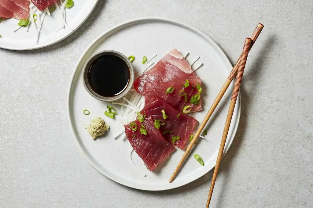 Bluefin Tuna Sashimi with Pickled Daikon