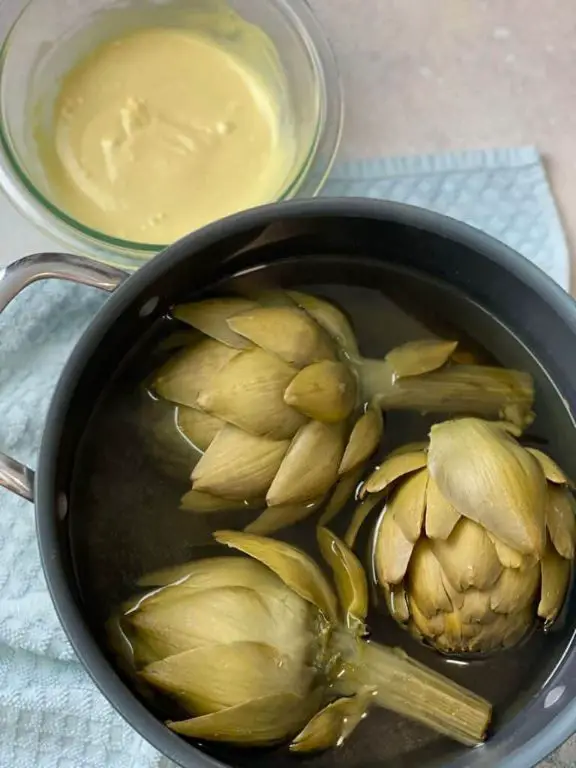 Boiled Artichoke with Tangy Mustard Sauce