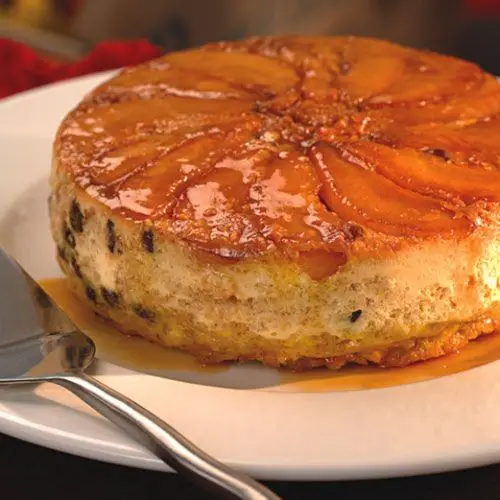Bosc Pear and Caramel Bread Pudding