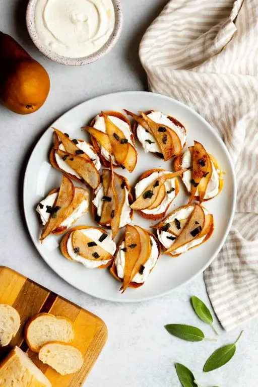 Bosc Pear and Goat Cheese Bruschetta