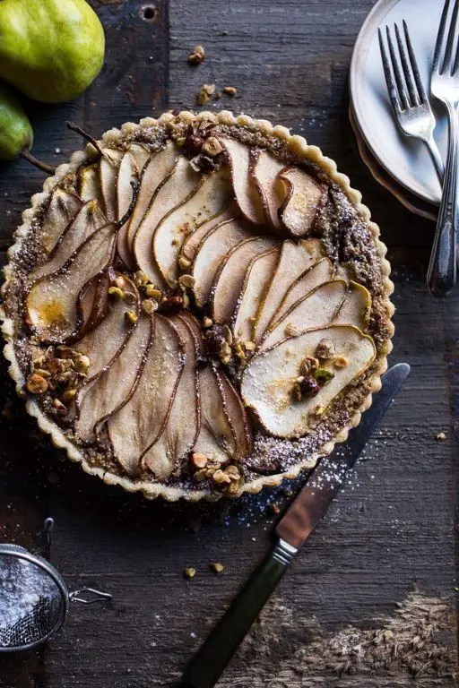 Bosc Pear and Hazelnut Tart