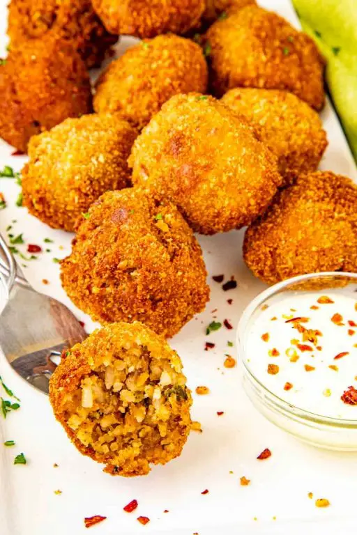 Boudin Balls with Sweet Chili Glaze