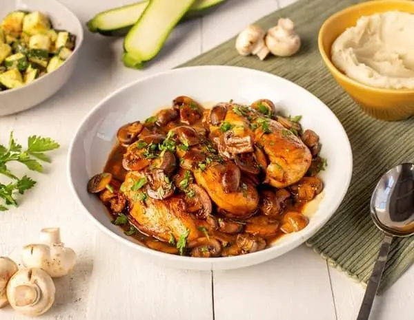 Braised Chicken with King Oyster Mushrooms