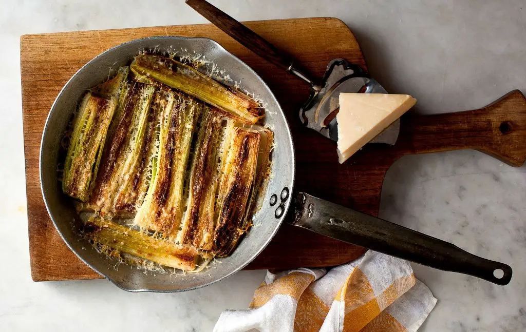 Braised Leeks with Parmesan