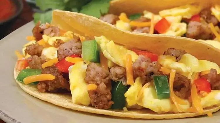 Bratwurst and Egg Breakfast Tacos