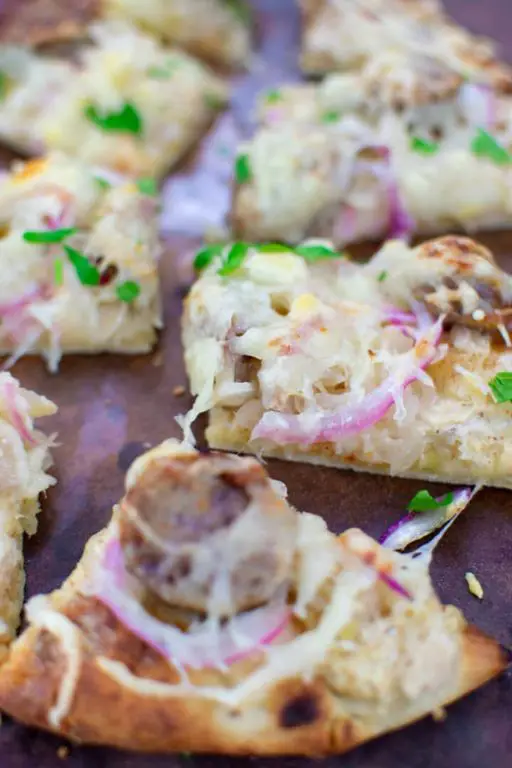 Bratwurst and Sauerkraut Pizza