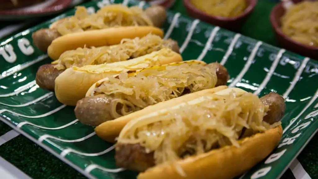 Bratwurst with Sauerkraut and Mustard