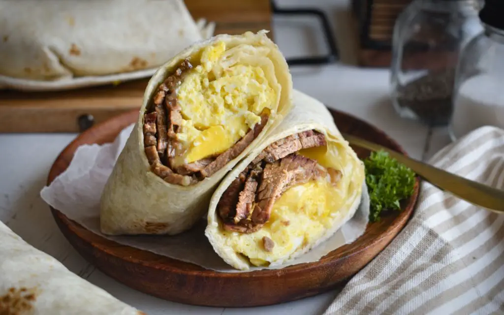 Brisket and Egg Breakfast Burritos
