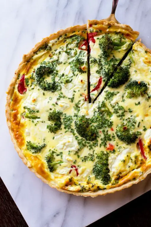 Broccoli and Goat Cheese Quiche